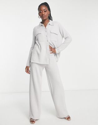 In The Style knitted wide leg pants in gray - part of a set