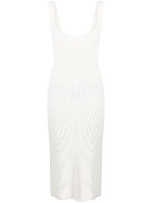 Incentive! Cashmere ribbed knit dress - White