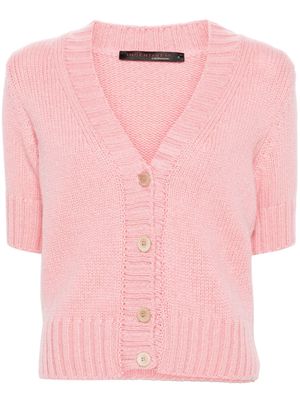 Incentive! Cashmere ribbed-trim cashmere cardigan - Pink