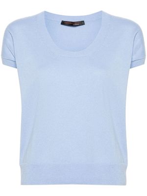 Incentive! Cashmere short-sleeve cashmere knitted top - Blue