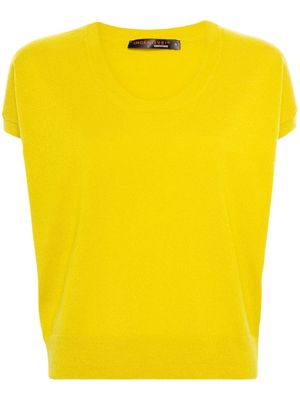 Incentive! Cashmere short-sleeve cashmere knitted top - Yellow