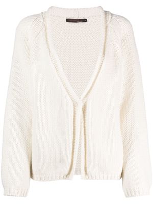 Incentive! Cashmere V-neck knitted cardigan - White