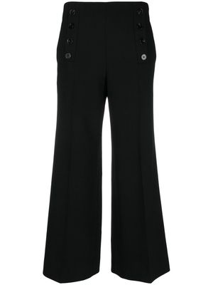 Incotex buttoned wide-leg trousers - Black