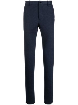 Incotex check-pattern straight-leg trousers - Blue