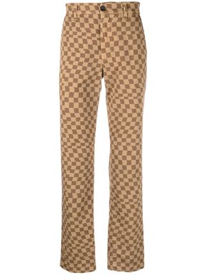Incotex check pattern straight trousers - Neutrals