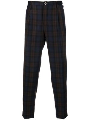 Incotex checked cropped trousers - Blue
