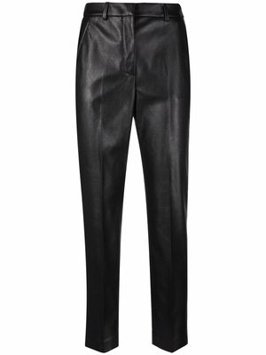 INCOTEX coated crop-leg trousers - Black