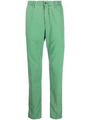 Incotex cotton-lyocell blend pinstriped trousers - Green
