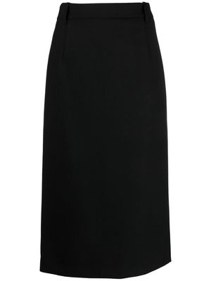 Incotex high-waist straight midi skirt - Black