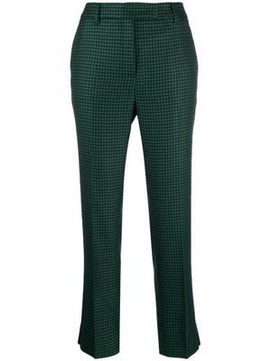 Incotex houndstooth slim-cut trousers - Green