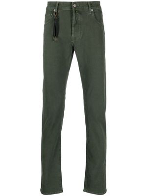 Incotex keyring-attachment cotton trousers - Green