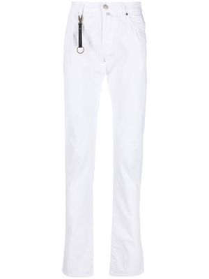 Incotex keyring-detail cotton trousers - White