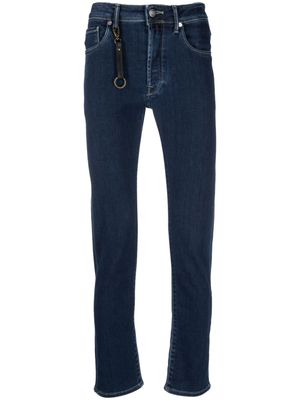 Incotex keyring-detail slim-fit denim trousers - Blue