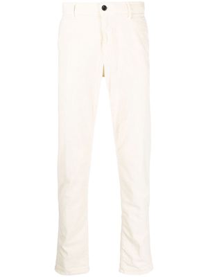 Incotex logo-embroidered corduroy tapered trousers - Neutrals