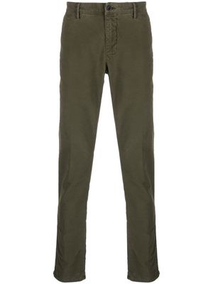 Incotex logo-embroidered straight-leg trousers - Green