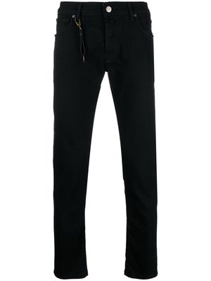 Incotex logo-patch slim-fit jeans - Black