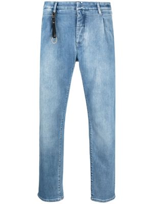 Incotex logo-patch straight-leg jeans - Blue
