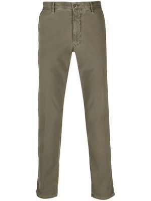 Incotex mid-rise cotton tapered trousers - Green