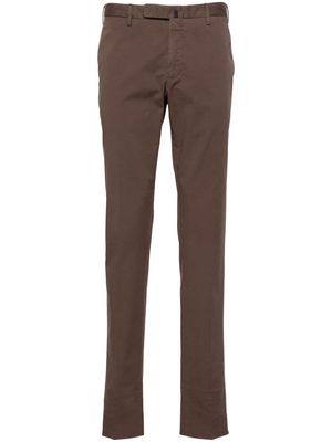 Incotex mid-rise twill chino trousers - Brown