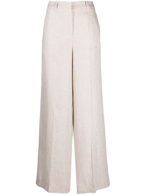 Incotex palazzo-design cotton trousers - Neutrals