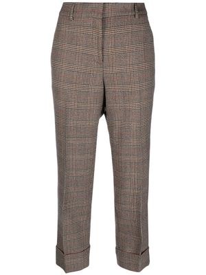 Incotex plaid-check tailored trousers - Brown