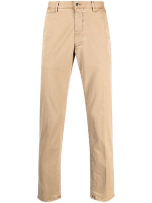 Incotex plain cotton chino trousers - Brown