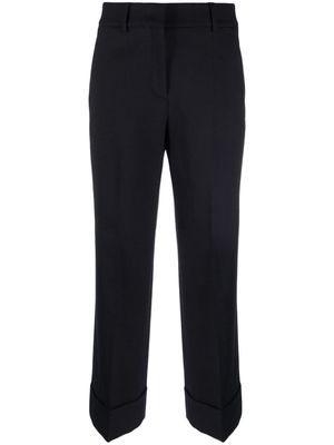 Incotex pressed-crease cotton-blend tailored trousers - Blue