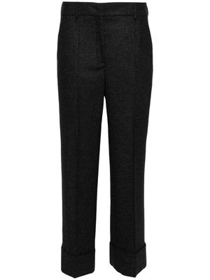 Incotex pressed-crease mélange straight-leg trousers - Grey