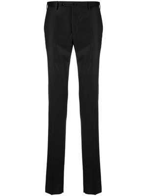 Incotex pressed-crease virgin wool slim-cut trousers - Black