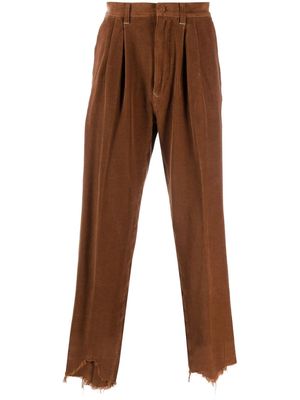 Incotex raw-cut corduroy trousers - Brown
