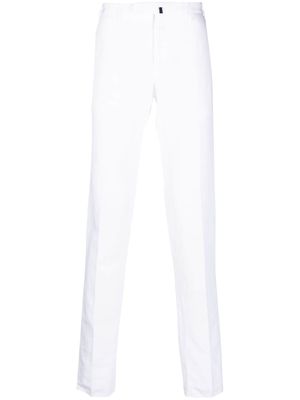 Incotex straight-leg linen-cotton trousers - White
