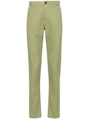 Incotex tapered cotton-blend trousers - Green