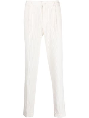 Incotex tapered cotton corduroy trousers - White