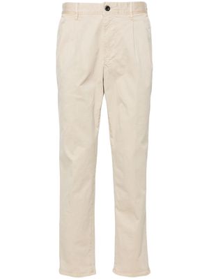 Incotex tapered-leg cotton chino trousers - Neutrals