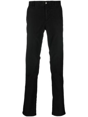 Incotex tapered-leg cotton trousers - Black