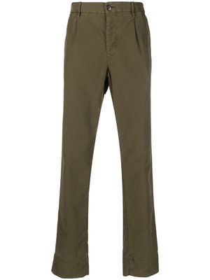 Incotex tapered-leg cotton trousers - Green