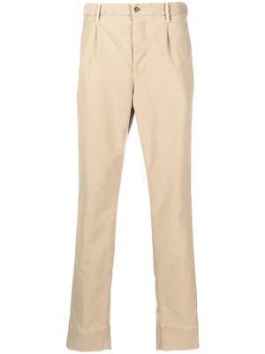 Incotex tapered-leg cotton trousers - Neutrals