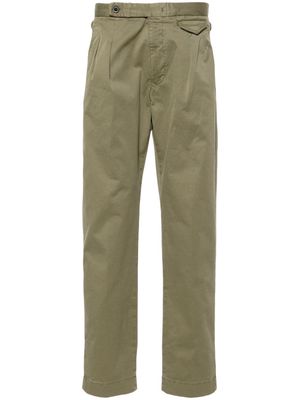 Incotex tapered-leg twill chino trousers - Green