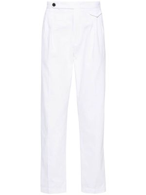 Incotex tapered-leg twill trousers - White