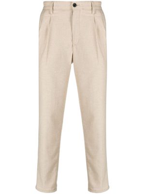Incotex tapered wool-blend felt trousers - Neutrals