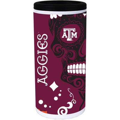 INDIGO FALLS Texas A & M Aggies Dia Stainless Steel 12oz. Slim Can Cooler in White
