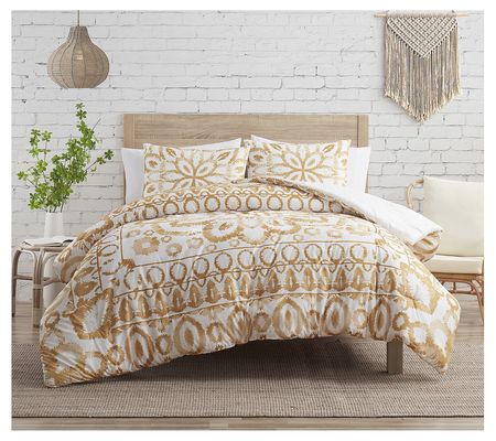 Indigo Ink Panther Gold Boho Medallion Comforte Set- F/Q