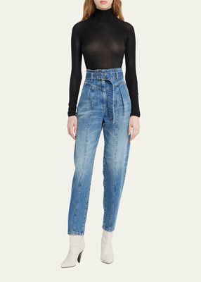 Indio High Rise Tapered Jeans with Belt