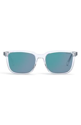 InDior S1I 53mm Square Sunglasses in Crystal /Blue Mirror