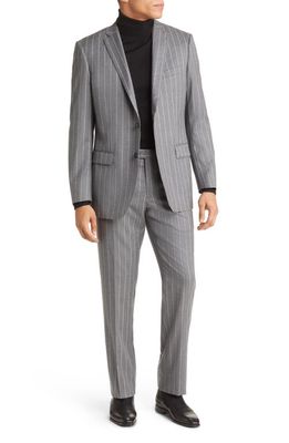 Indochino Matera Stripe Wool Suit in Gray