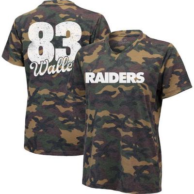 INDUSTRY RAG Women's Majestic Threads Darren Waller Camo Las Vegas Raiders Name & Number V-Neck Tri-Blend T-Shirt