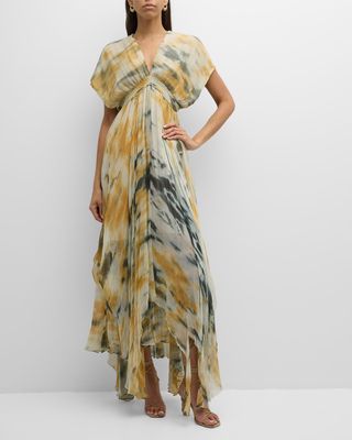 Ines Abstract-Print Asymmetric Dress
