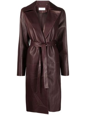 Inès & Maréchal leather belted parka - Red
