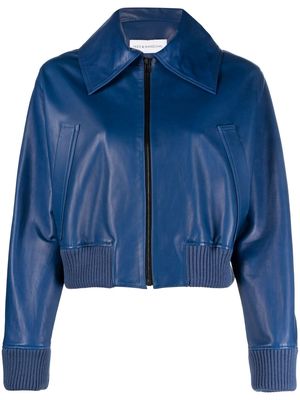 Inès & Maréchal leather bomber jacket - Blue