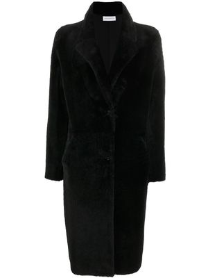 Inès & Maréchal shearling oversize coat - Black